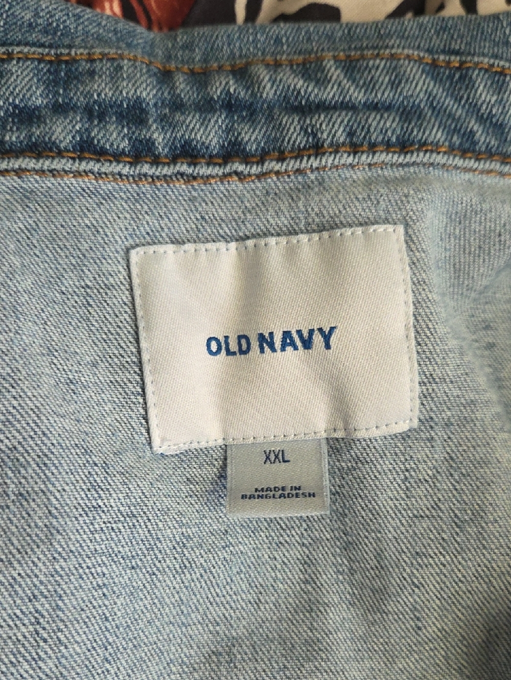 Old Navy Light Blue Denim Trucker Jacket size XXL - Picture 3 of 6